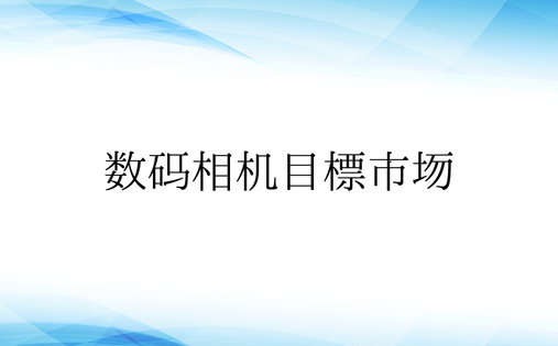 数码相机目标市场